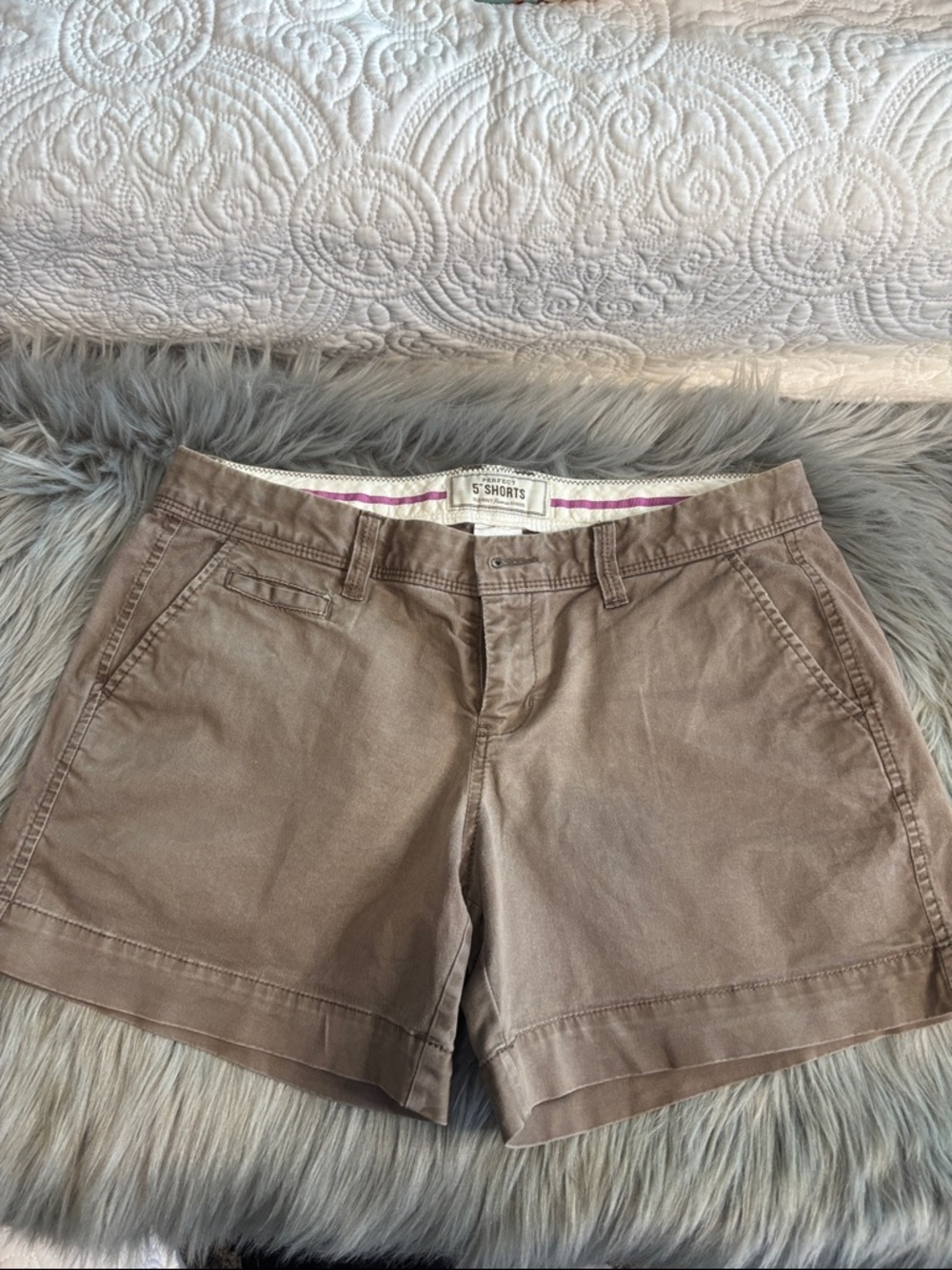 Striped Coral and Light Blue Women's Casual Shorts